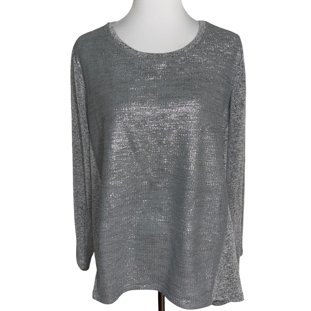 Style & Co Gray Shimmer Sweater